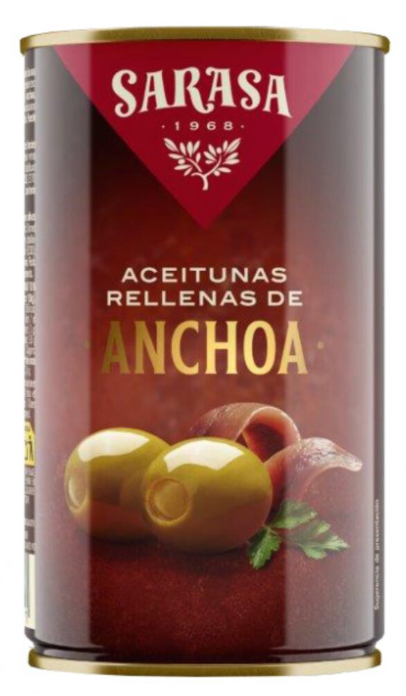 Sarasa groene olijven gevuld ansjovis 185g